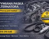 Wymiana paska klinowego w samochodzie. Słychać piski pod maską? Szybka wymiana paska alternatora, kontrola rolek i napinacza. Zadzwoń!