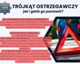 Trójkąt ostrzegawczy odległość: na autostradzie 100 m, poza terenem zabudowanym 30-50 m, w terenie zabudowanym do 1 m.