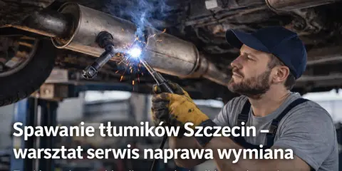 Mechanik wykonuje spawanie tłumików, zapewniając trwałe spoiny i solidne wykonanie.