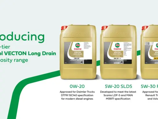 Castrol VECTON Long Drain: dobór oleju dla nowoczesnych silników. Trzy oleje o niskiej lepkości: 0W-20, 5W-20 SLD5, 5W-30 FA-4/F01.