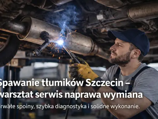 Mechanik wykonuje spawanie tłumików, zapewniając trwałe spoiny i solidne wykonanie.